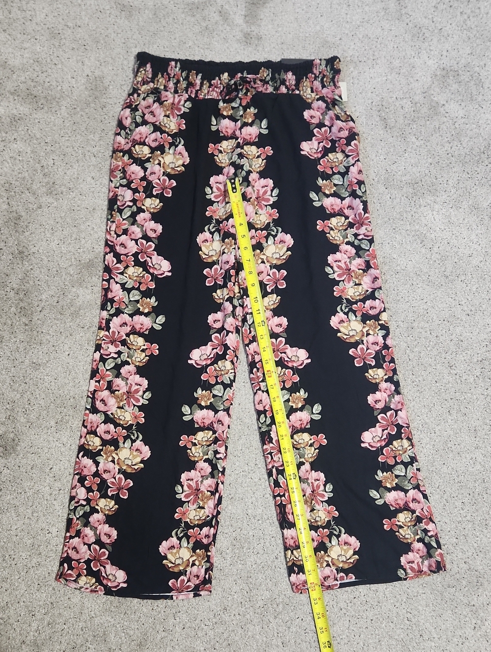 New Maurices Wide Leg Pants High Rise Multi Color Floral Size Large Regular - Picture 8 of 11
